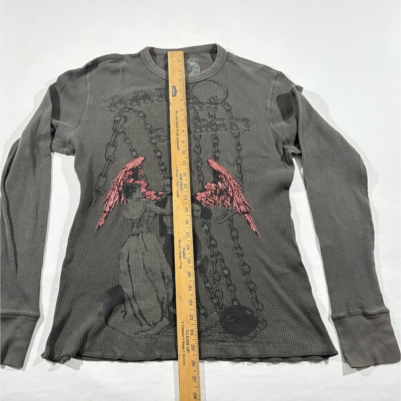 Y2K Retro Boho American Rag Women Print Thermal Shirt Top Long Sleeve Top Sz M - Picture 4 of 8